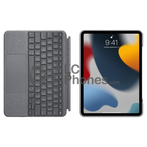iPad Pro 11 (2018) A2013, A1934, A1980 / 2nd Gen (2020) A2228, A2068, A2230, A2231 / 3rd Gen (2021) A2301 A2459 A2460 / 4th Gen (2022) A2435, A2761, A2762, A2759 - Logitech Combo Touch Case with French Keyboard FR Layout Crayon Grey