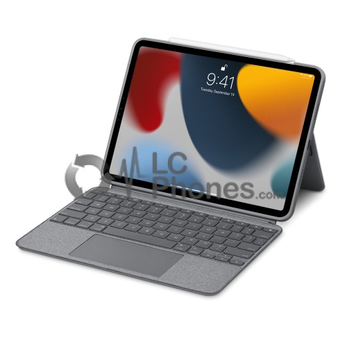 iPad Pro 11 (2018) A2013, A1934, A1980 / 2nd Gen (2020) A2228, A2068, A2230, A2231 / 3rd Gen (2021) A2301 A2459 A2460 / 4th Gen (2022) A2435, A2761, A2762, A2759 - Logitech Combo Touch Case with French Keyboard FR Layout Crayon Grey