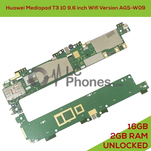 Huawei Mediapad T3 10 9.6 inch Wifi Version AGS-W09 - Fully Functional Logic Board 16GB 2GB RAM UNLOCKED