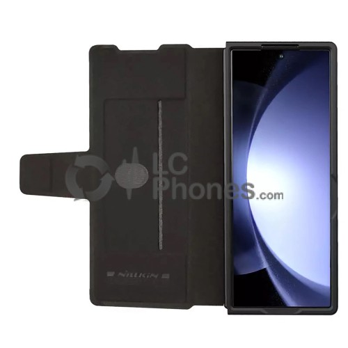 Samsung Galaxy Z Fold6 5G F956 - Nillkin Aoge Leather Case Genuine Leather Protective Wallet Cover Black
