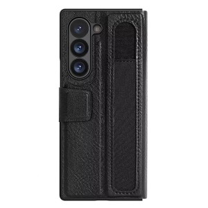 Samsung Galaxy Z Fold6 5G F956 - Nillkin Aoge Leather Case Genuine Leather Protective Wallet Cover Black