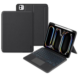 iPad Pro 11 5th Gen (2024) A2836, A2837, A3006 - Tech-Protect SCMag Case with Pencil Holder & Keyboard QWERTY Layout Black