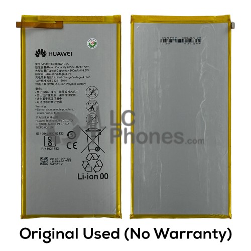 Huawei Mediapad T3 10 9.6 inch AGS-W09 - (Original Used) Battery HB308G1EBC 4800mAh 18.3Wh (No Warranty)