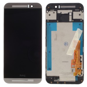 HTC One M9 - Full Front LCD Digitizer With Frame Silver