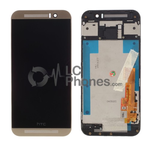 HTC One M9 - Full Front LCD Digitizer With Frame Gold