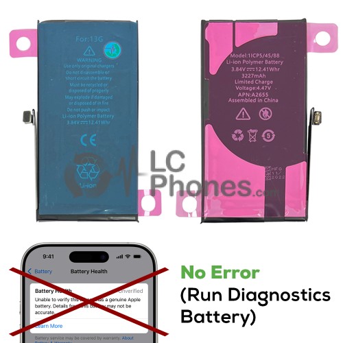 iPhone 13 - Battery A2655 3227mAh 12.41Wh (NO Error, Run Diagnostics)