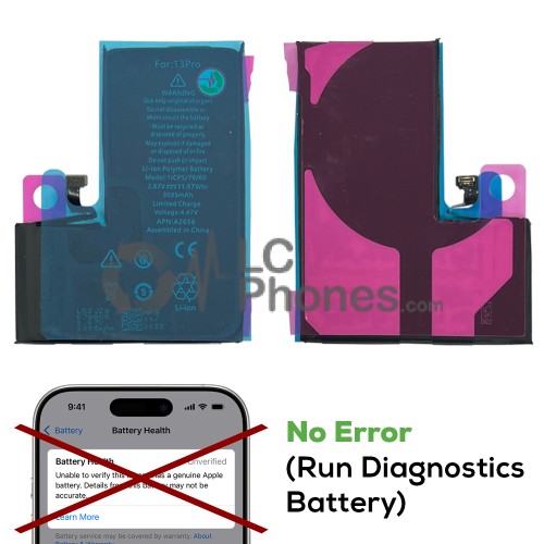 iPhone 13 Pro - Battery A2656 3095mAh 11.97Wh (NO Error, Run Diagnostics)