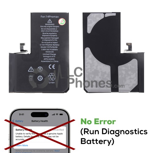 iPhone 14 Pro Max - Battery A2830 4323mAh 16.68Wh (NO Error, Run Diagnostics)