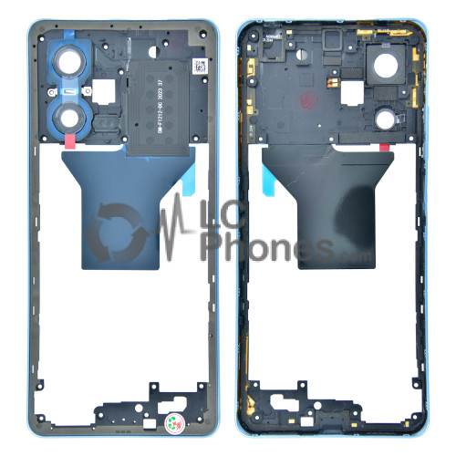 Xiaomi Redmi Note 12 Pro 5G 22101316C - Middle Frame with Camera Lens Frosted Blue