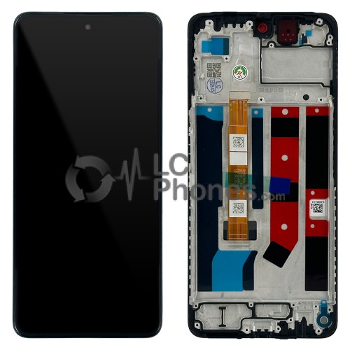 OPPO A60 CPH2631 - Full Front LCD Digitizer com Frame Black < Service Pack >