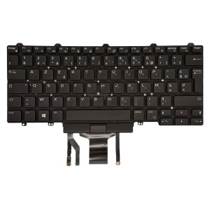 Dell - Keyboard FR French Layout with Backlight for Latitude 5480 5490 E5450 E5470 E7470 E7470 Black