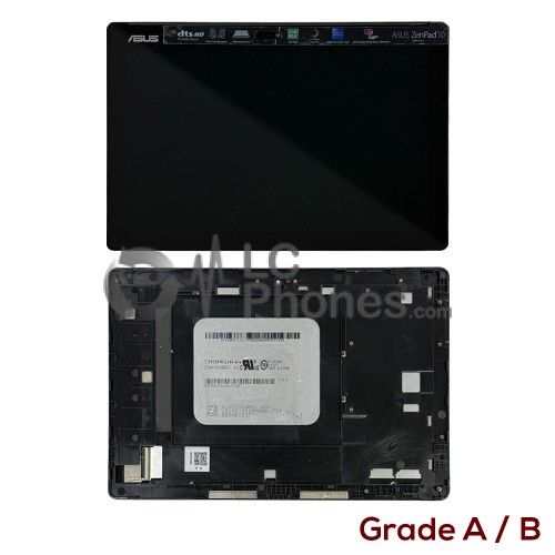 Asus ZenPad 10 Z300 / Z300C - Full Front LCD Digitizer With Frame Black ( Original Used ) Grade A/B
