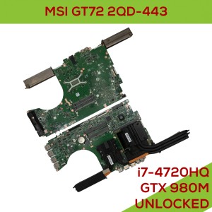 MSI GT72 2QD-443 - Fully Functional Logic Board MS-17811 Intel Core i7-4720HQ 2,60GHz NVidia GeForce GTX 980M UNLOCKED