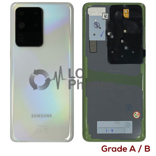Samsung Galaxy S20 Ultra 5G G988 - Battery Cover Original Cosmic White with Camera Lens (Original Used) Grade A/B