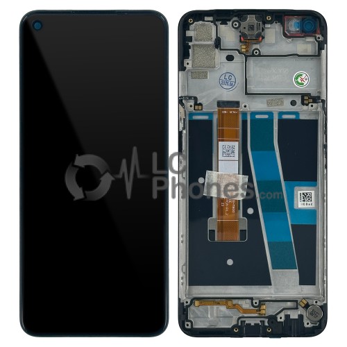 OPPO A52 CPH2069 / A72 CPH2067 / A92 CPH2059 - Full Front LCD Digitizer with Frame Black < Service Pack >