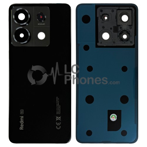 Xiaomi Redmi Note 13 Pro 2312DRA50C, 2312CRAD3C, 2312DRA50G, 2312DRA50I - Battery Cover with Adhesive & Camera Lens Midnight Black