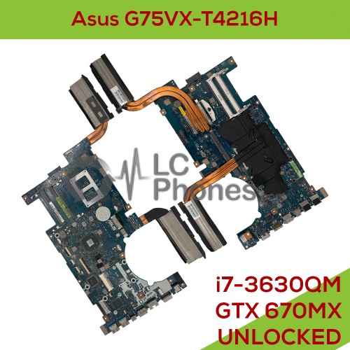 Asus G75VX-T4216H - Fully Functional Logic Board Intel Core i7-3630QM 2,4GHz NVidia GeForce GTX 670MX