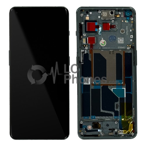 OnePlus 11 PHB110, CPH2449, CPH2447, CPH2451 - Full Front LCD Digitizer with Frame Frosted Eternal Green < Service Pack >