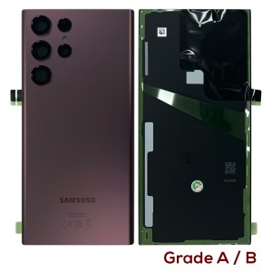 Samsung Galaxy S22 Ultra 5G S908 - Battery Cover Original Burgundy with Camera Lens  Grade A/B