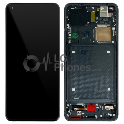 Xiaomi Mi 11 Ultra M2102K1G, M2102K1C - Full Front LCD Digitizer with Frame Black < Service Pack >
