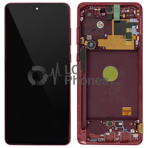 Samsung Galaxy Note 10 Lite N770 - Full Front LCD Digitizer with Frame Cardinal Red (Original Remaded )