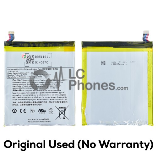 Amazon Fire Tablet 7 SV98LN - Original Used Battery MC-308594 2980mAh 11.03Wh ( No Warranty )