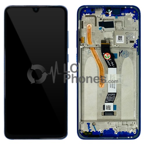 Xiaomi Redmi Note 8 Pro - Full Front LCD Digitizer with Frame  Deep Blue ( Original Remaded )