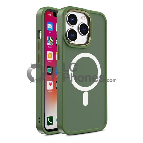 iPhone 15 Plus - Magnetic Color Matte Case Green
