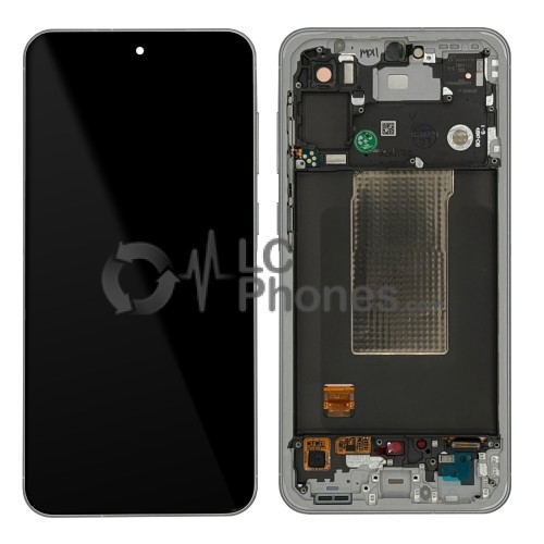 Samsung Galaxy A56 5G A566 - Full Front LCD Digitizer with Frame Light Grey < Service Pack >