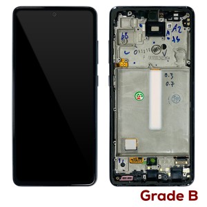 Samsung Galaxy A52 A525 / A52 5G A526 - Full Front LCD Digitizer With Frame Awesome Black  Grade B