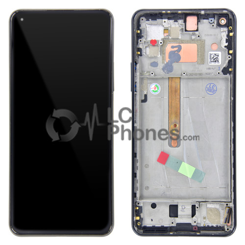 Xiaomi Mi 11 Lite 5G M2101K9G, M2101K9C, M2101K9R - Full Front LCD Digitizer With Frame Truffle Black ( Original Remaded )