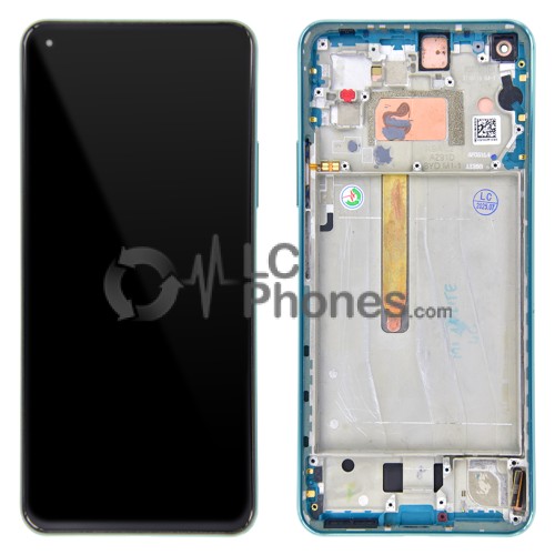 Xiaomi Mi 11 Lite 5G M2101K9G, M2101K9C, M2101K9R - Full Front LCD Digitizer With Frame Mint Green ( Original Remaded )