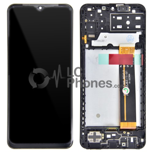 Samsung Galaxy A13 (2022) A137 - Full Front LCD Digitizer With Frame Black ( Original Remaded ) (CS0T Black Flex)