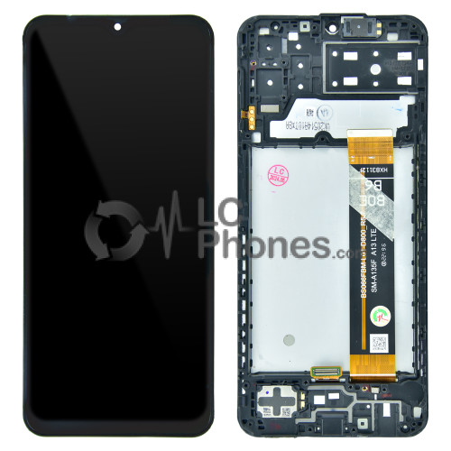 Samsung Galaxy A13 A135 - Full Front LCD Digitizer With Frame Black (Original Remaded) (BOE-B6 Flex)