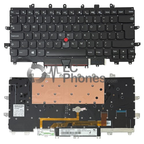 Lenovo ThinkPad X1 Carbon 4th Gen - Keyboard British UK Layout without Backlight Black