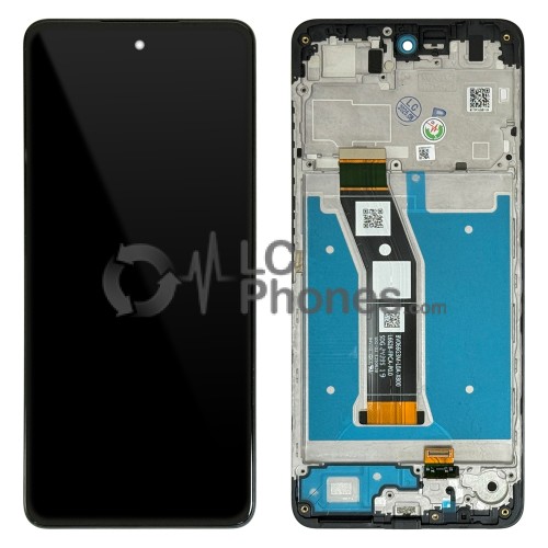 Motorola Moto E14 XT2421-13 - Full Front LCD Digitizer with Frame Black < Service Pack >
