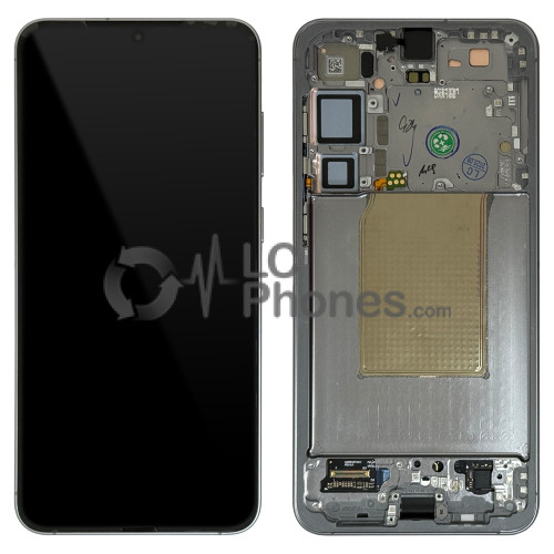 Samsung Galaxy S25+ 5G S936 - Full Front LCD Digitizer with Frame Silver Shadow < Service Pack >