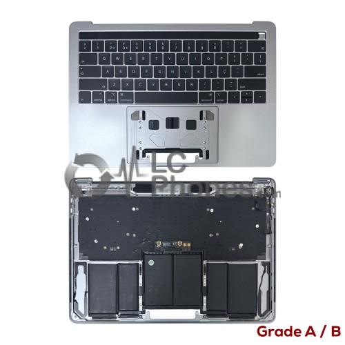 Macbook Pro 13 inch A1989 - Top Cover with Portuguese Keyboard PT Layout with Backlight and Touch Bar Space Grey ( Original Used ) Grade A/B