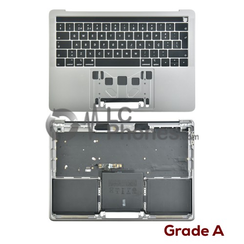 Macbook Pro 13 inch A2159 (2019) - Top Cover Space Grey Portuguese Keyboard PT Layout with Battery & Touch Bar (Original Used) Grade A