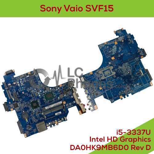 Sony Vaio SVF15 - Fully Functional Logic Board Intel Core i5-3337U Intel HD DA0HK9MB6D0 Rev D