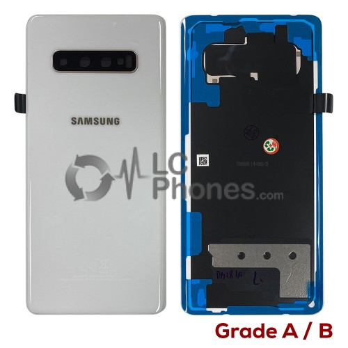 Samsung Galaxy S10 Plus G975F - Original Battery Cover Ceramic White with Camera Lens (Original Used) Grade A/B