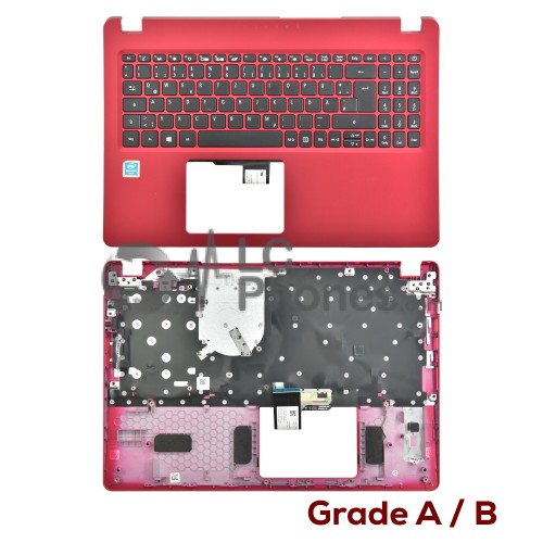 Acer Aspire A515-52 N18C1 - Top Cover with German Keyboard DE Layout Red ( Original Used ) Grade A/B AP2CE000610SVT20A