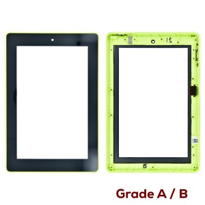 Amazon Kindle Fire 7 4th Gen SQ46CW - Front Glass Digitizer Black with Frame Yellow  Grade A/B