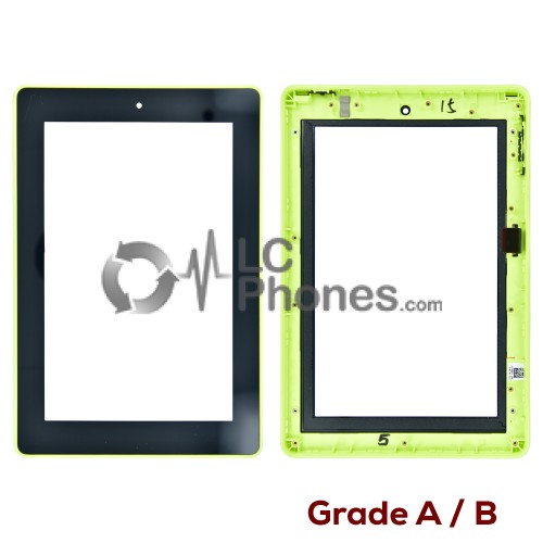 Amazon Kindle Fire 7 4th Gen SQ46CW - Front Glass Digitizer Black with Frame Yellow ( Original Used ) Grade A/B
