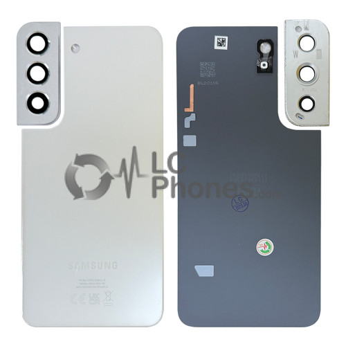 Samsung Galaxy S22 5G S901 - Battery Cover with Camera Lens and Adhesive White (Original) Take Out Grade B