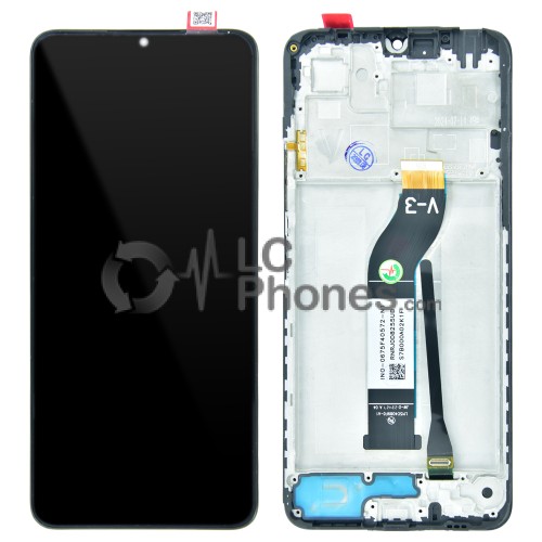 Xiaomi Redmi 13C 4G 23100RN82L, 23106RN0DA, 23108RN04Y / Redmi 13C 5G 23124RN87G, 23124RN87I, 23124RN87C / Poco C65 2310FPCA4G - Full Front LCD Digitizer with Frame Black