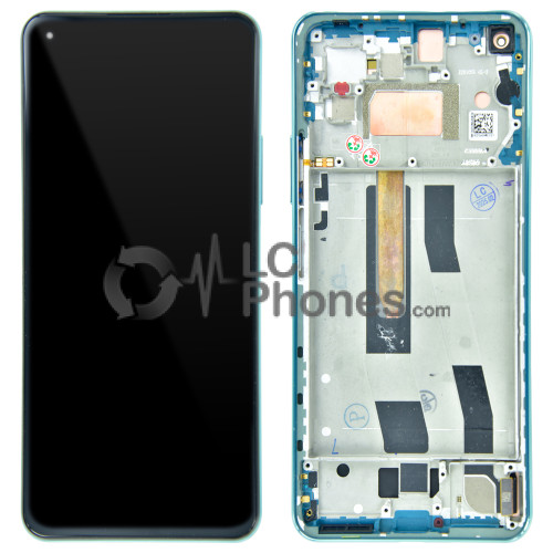 Xiaomi Mi 11 Lite 5G M2101K9G, M2101K9C, M2101K9R - Full Front LCD Digitizer With Frame Mint Green (Original)	 Take Out