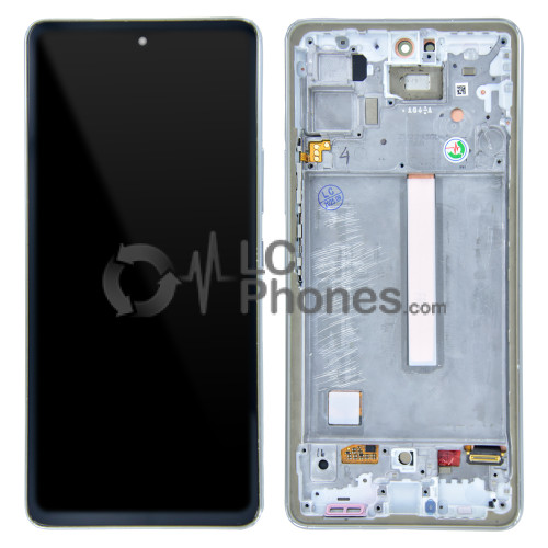 Samsung Galaxy A53 5G A536 - Full Front LCD Digitizer with Frame White ( Original Remaded )