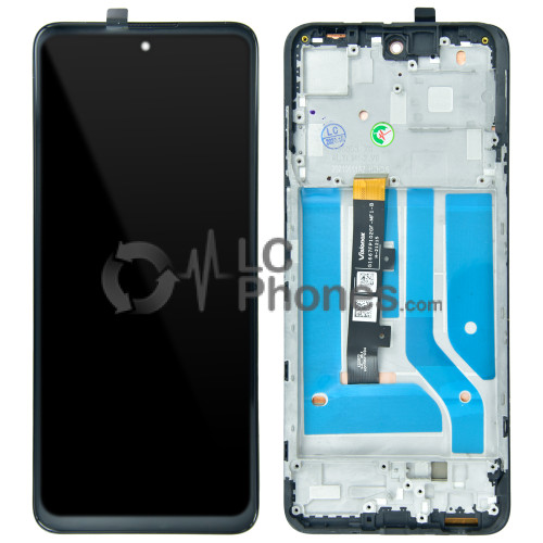 Motorola Edge 20 Lite XT2139-1 - Full Front LCD Digitizer with Frame Black