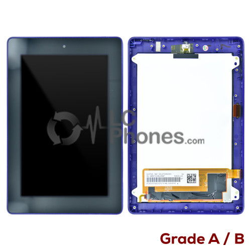 Amazon Kindle Fire 7 4th Gen SQ46CW - Full Front LCD Digitizer with Frame Purple ( Original Used ) Grade A/B